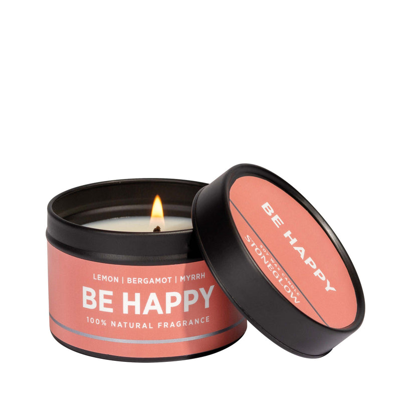 Stoneglow Be Happy Tin Mini Candle 80g