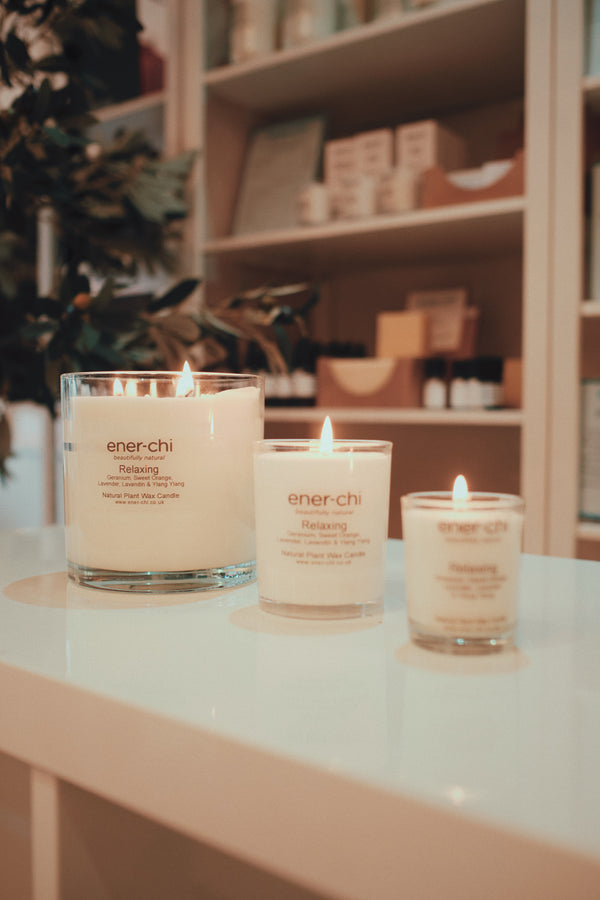 ener-chi 3 Wick Large Natural plant wax candle 850g