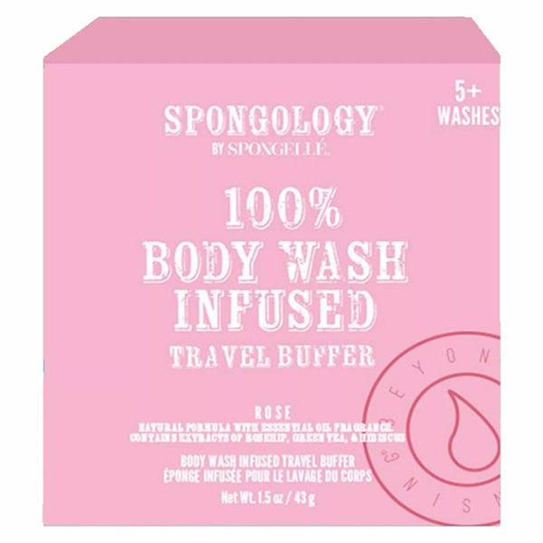 Spongology, Body Wash Infused Travel Buffer Rose