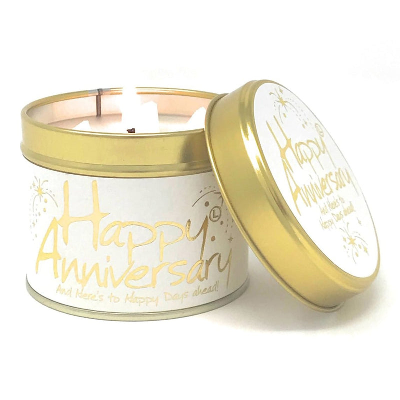 Happy Anniversary Lily Flame Candle
